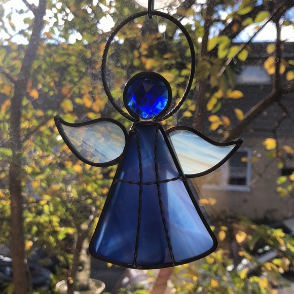 Stained Glass Sun Catcher Angel Window Decor Handcrafted - Picture 7 of 7